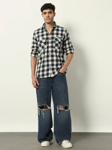 Navy Noir Check – Rugged Elegance