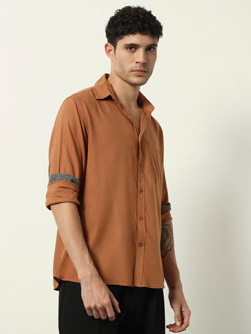 Rust Brown Casual Shirt for Men