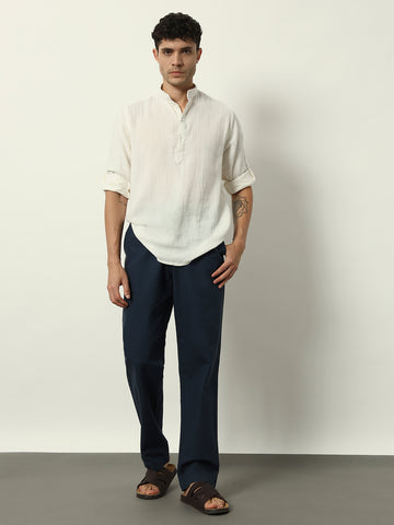 Pure Form: Men's Mandarin Collar Casual Shirt