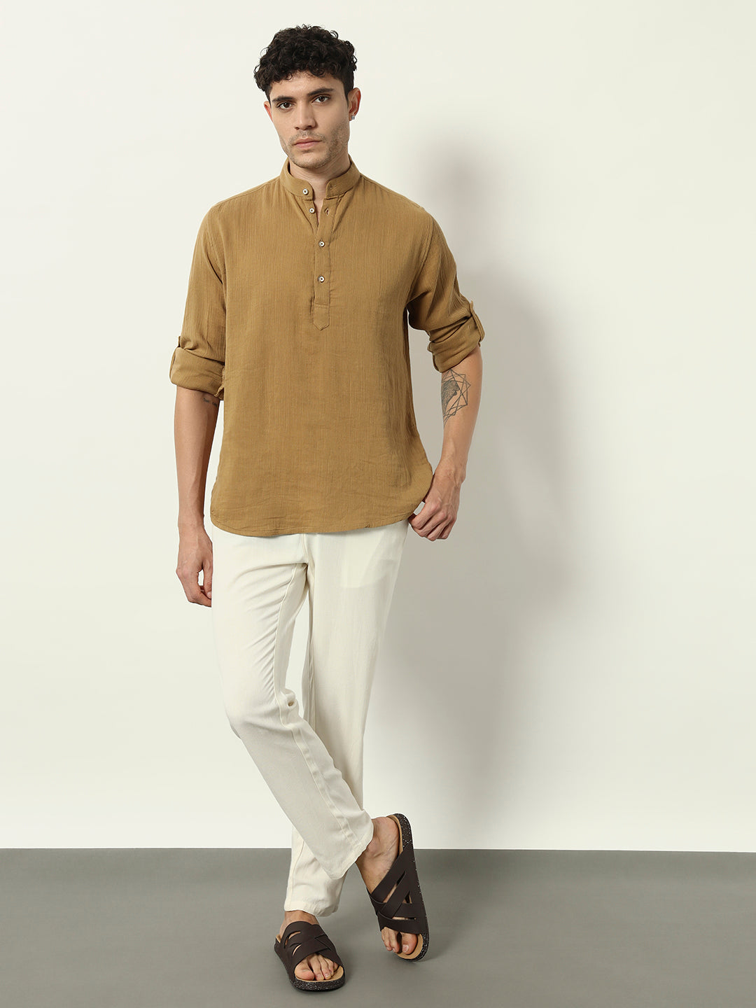 “The Saffron Dune Kurta”