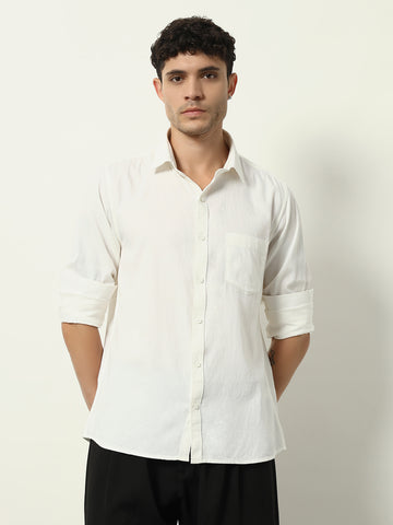 Versatile White Shirt with Chest Pocket
