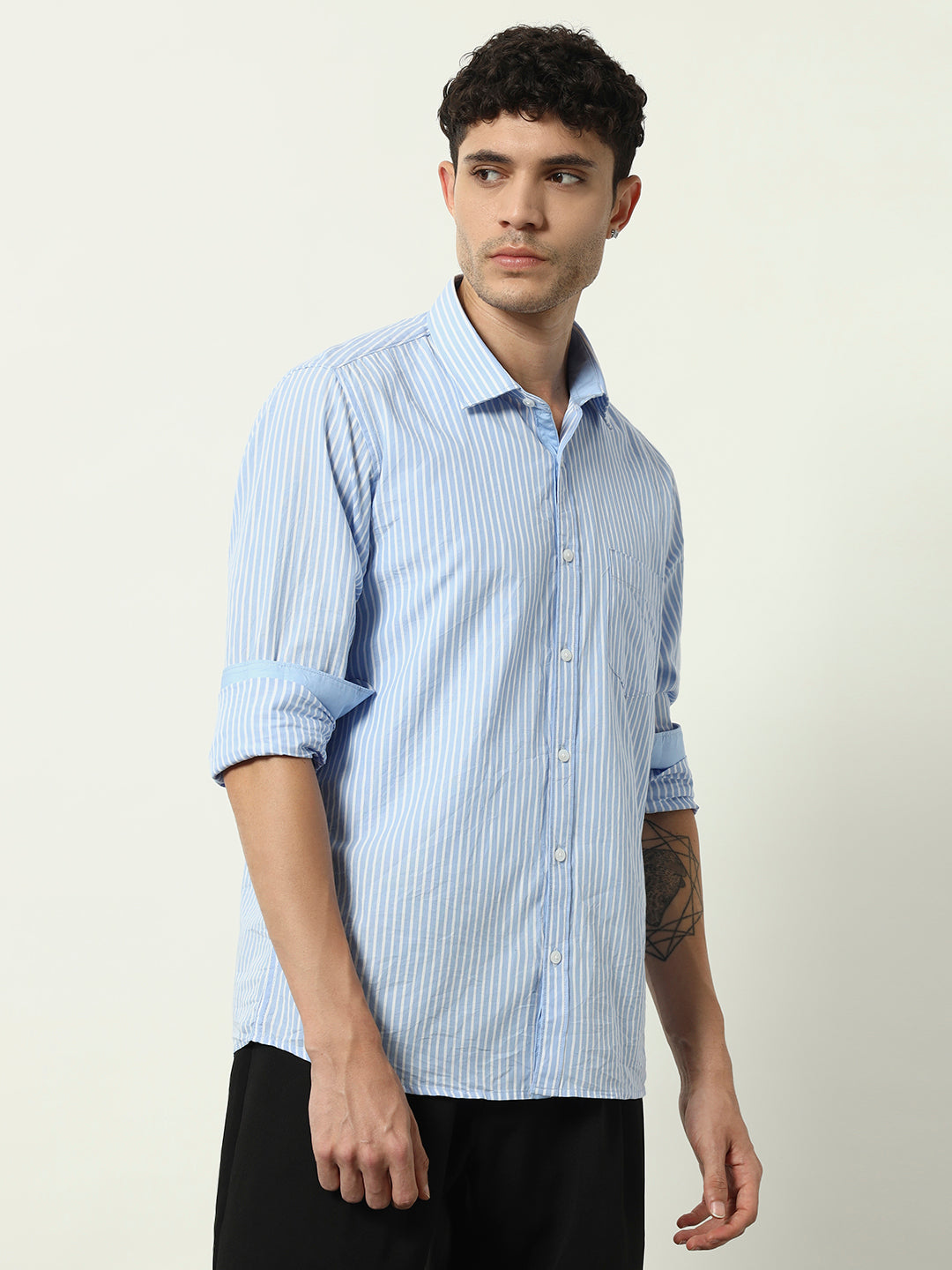 Classic Vertical Stripe Button-Down Shirt