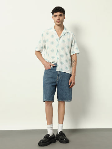 Coastal Mirage: Breezy Shirt with Abstract Floral Pattern”
