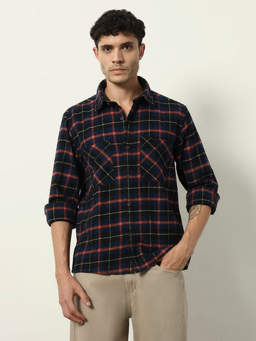 Navy Ember Check – Contemporary Fit