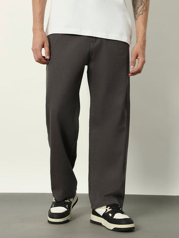 Charcoal Grey Wide‑Leg Baggy Pants
