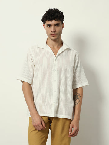 Seersucker Solstice: Classic Cuban-Collar Shirt