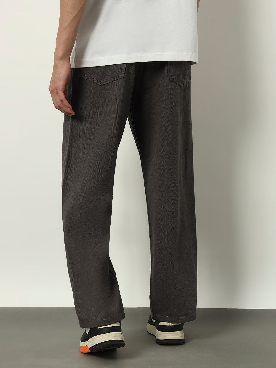 Charcoal Grey Wide‑Leg Baggy Pants
