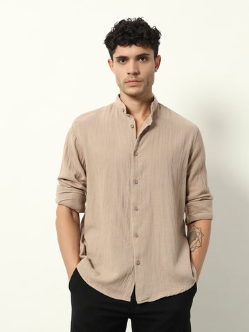 Mocha Muse: Refined Casual Shirt