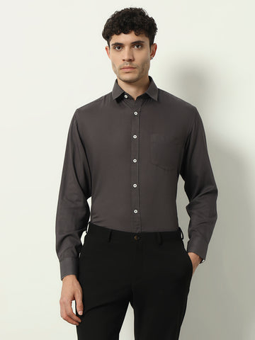 The Obsidian Classic – Charcoal Elegance Shirt