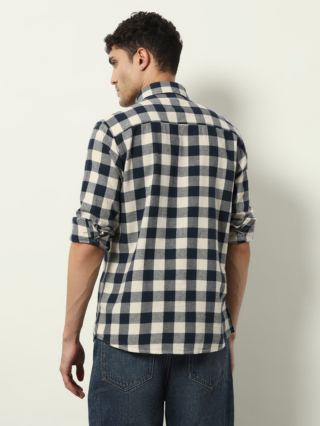 Navy Noir Check – Rugged Elegance