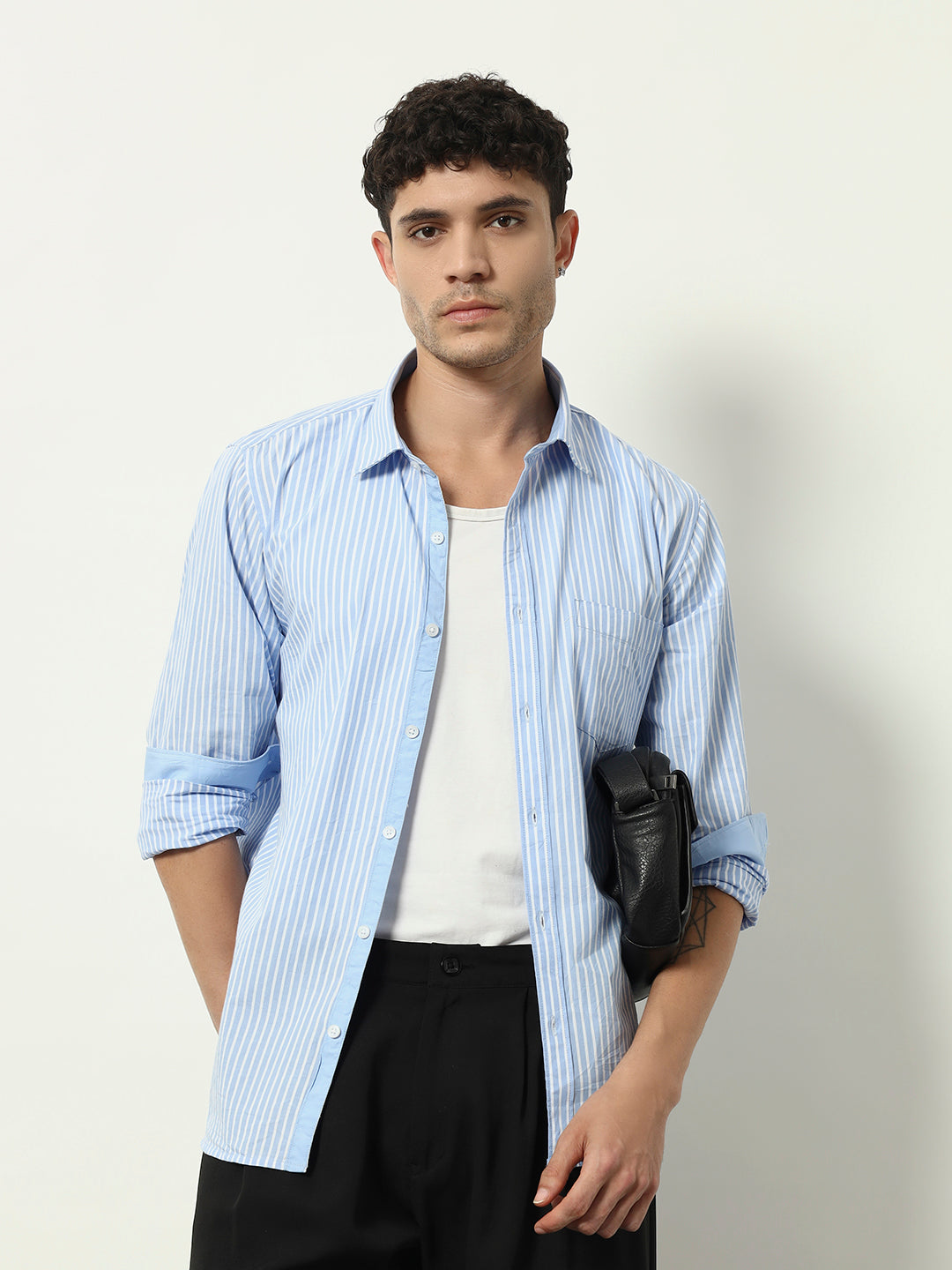 Classic Vertical Stripe Button-Down Shirt