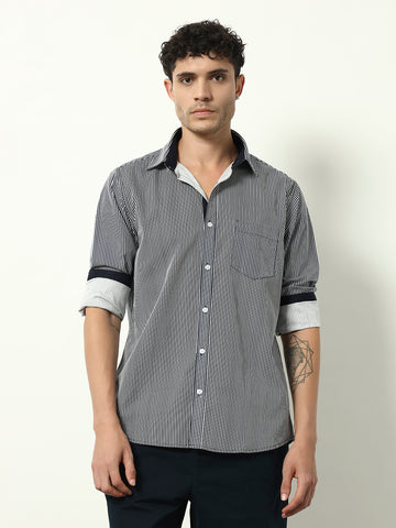Navy Crest: Signature Contrast Shirt