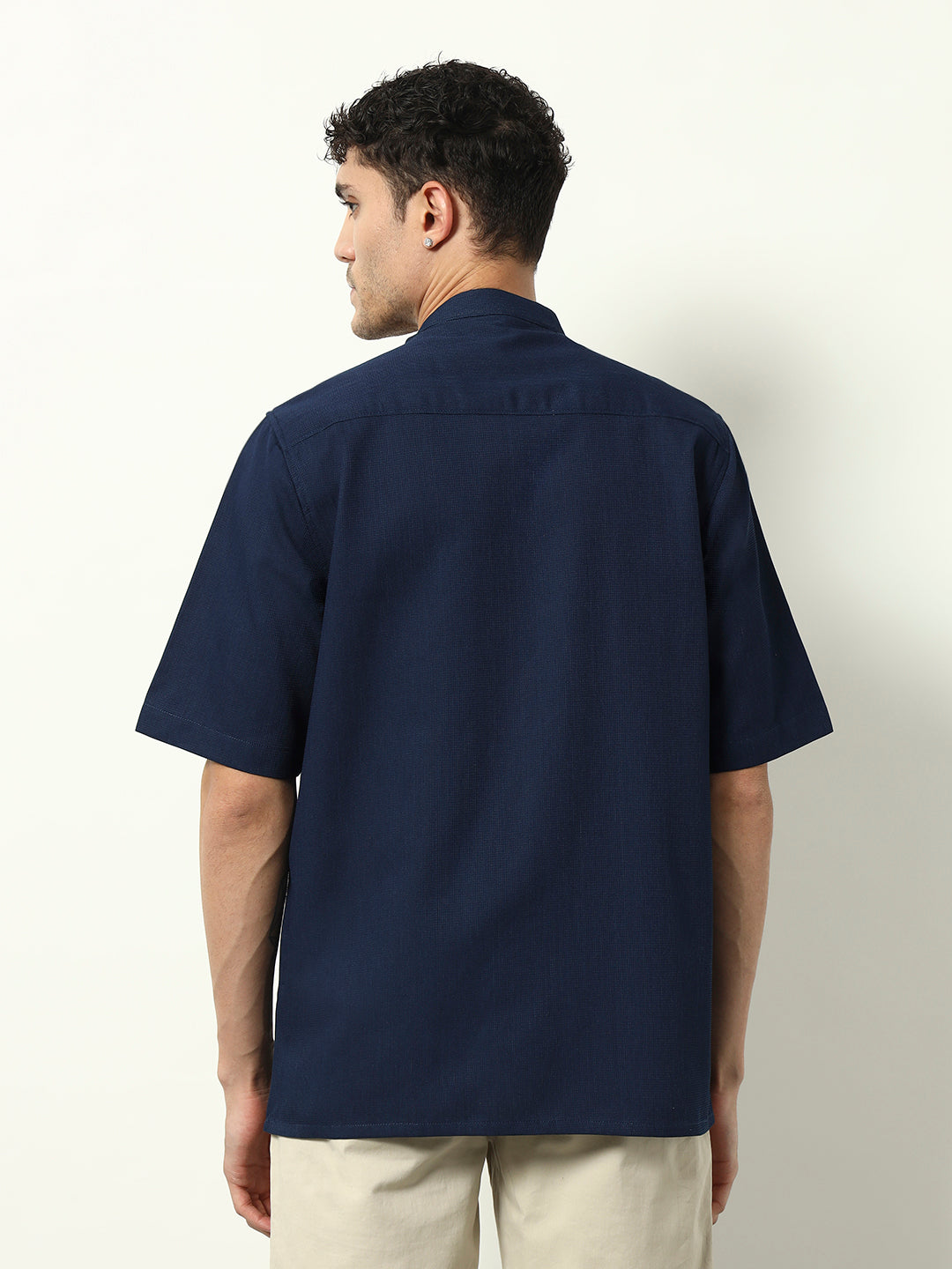 Navy Obsidian: Heritage Mandarin Shirt
