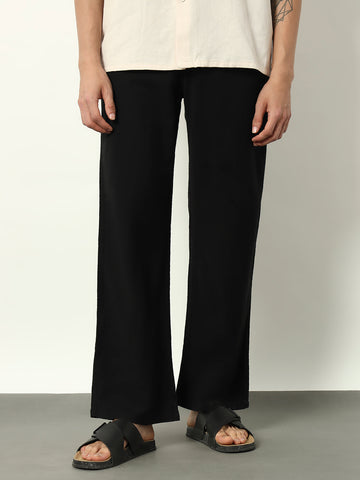Noir Luxe Wide-Leg Pants