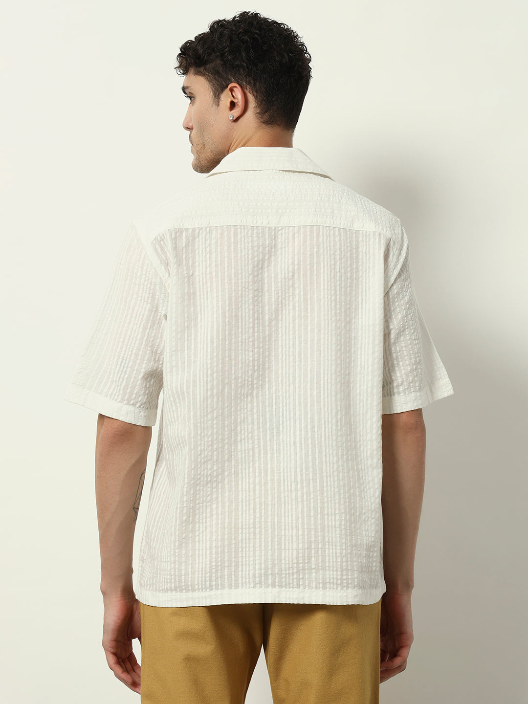 Seersucker Solstice: Classic Cuban-Collar Shirt