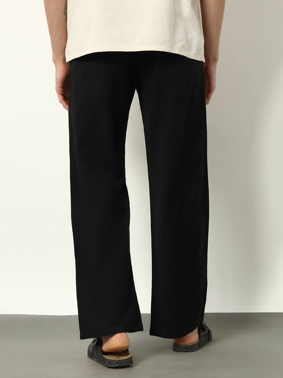 Noir Luxe Wide-Leg Pants